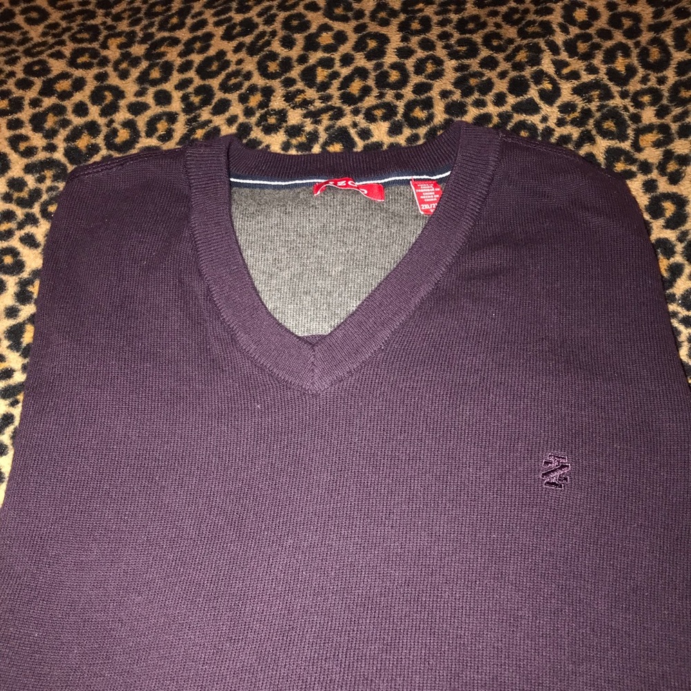 Izod 2X Purple V Neck Sweater Vest